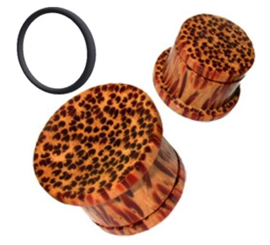 Pair 2G (6Mm) Coconut Wood Concave Single Flare Plugs Organic Style Coconut Plug