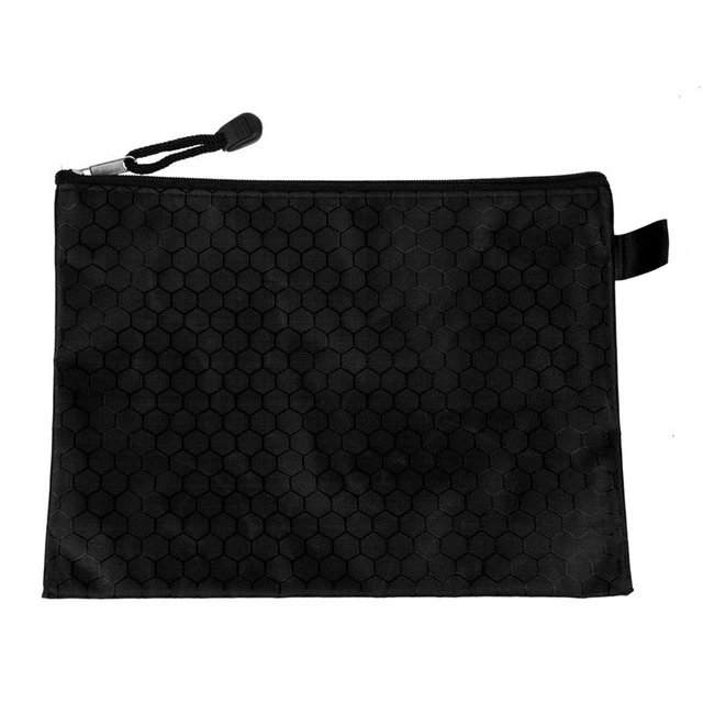 Black Nylon Sexangle A5 Document Files Organizer Bag R3K2K2