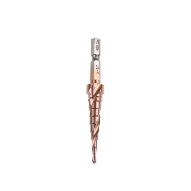 6.35mm Hex Shank HSS Cobalt Step Cone Drill Bit Hole Saw Cutter Tool 3-12mm-wf