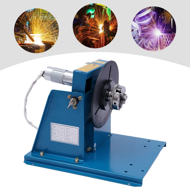 Lathe Chuck Rotary Welding Positioner Turntable Table 2-10 r/min Manual Rollover