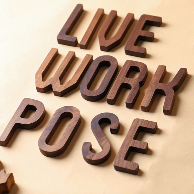 Black Walnut Letter Decorative Letter Wall Decoration DIY Letter Wooden Alphabet