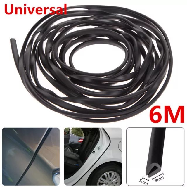 6Meter Black Car Door Moulding Rubber Strip Trim Guard Edge Protector Kit U-Type 2