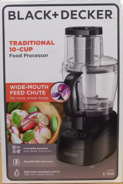 BLACK+DECKER Power Pro Wide-Mouth Food Processor, Black, FP1550S- Tested
