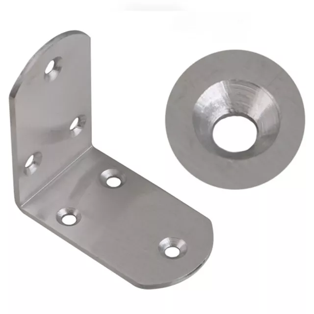 Stainless Steel Right Angle Bracket Corner Brace Joint Shelf Support L Shape 90°
