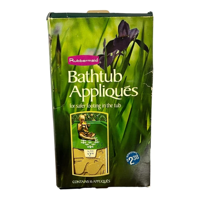 Apliques de bañera Rubbermaid de colección nuevos 1972 base más segura en bañera 16 kitsch