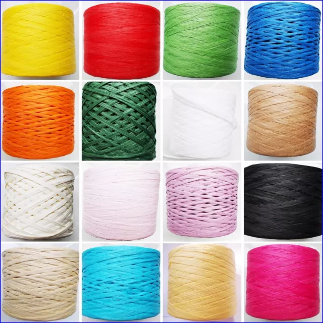 Paper Raffia Ribbon 28 Colours Decorating Flowers Gifts Crafts Scrapbook Natural