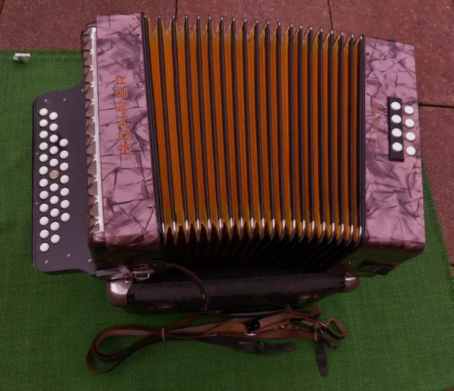 Akkordeon Hohner CLUB IB, C/F 880,  Harmonika Knopfakkordeon ca. 1940-50er Jahre