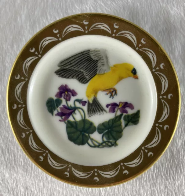 State Birds and Flowers Miniature Mini Plate NEW JERSEY Goldfinch Violet