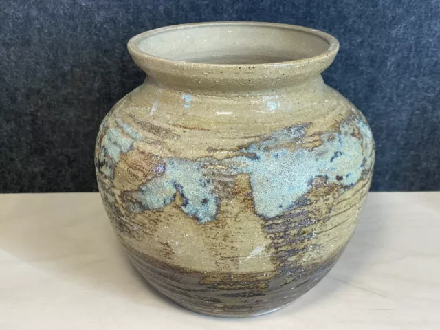 Vintage Large Willdara Gembrook Pottery Glaze Vase Jar Australia Signed MCM