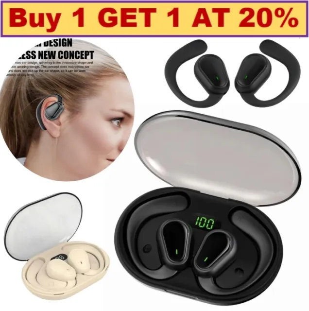 TWS Bluetooth 5.3 Headset Wireless Earphones Earbuds Stereo Headphones Ear Hook~