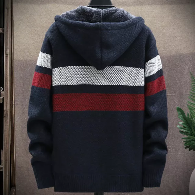 Mens Thick Warm Fleece Lined Hooded Hoodie Winter Zip Up Coat Jacket Sweatshirt 11
