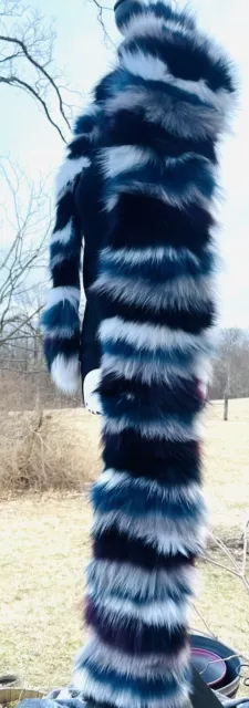 Jocelyn Multi Stripe Fox Fur Scarf  NWT $440 2