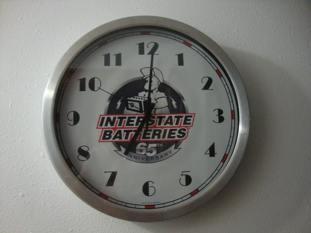 Interstate Batteries 65th Anniversary Advertising Wall Clock