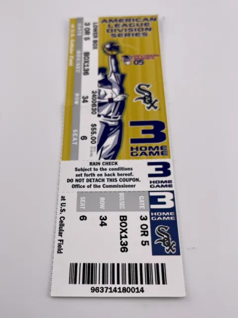 American League Division Series Ticket Game 3 - Chicago White Sox 2005