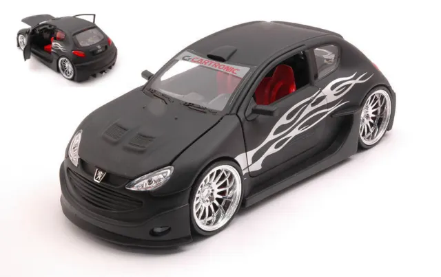 Miniature voiture Tuning auto 1:24 Peugeot 206 diecast Modélisme Welly Noir