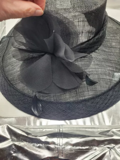 House Of Frazer Wedding Hat Black Flower Mother Of Bride Races Cocktail Formal