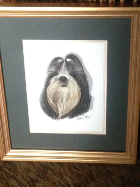 Shih Tzu Dog Robert J. May Watercolor Print  Animal Original Realism Signed Pup