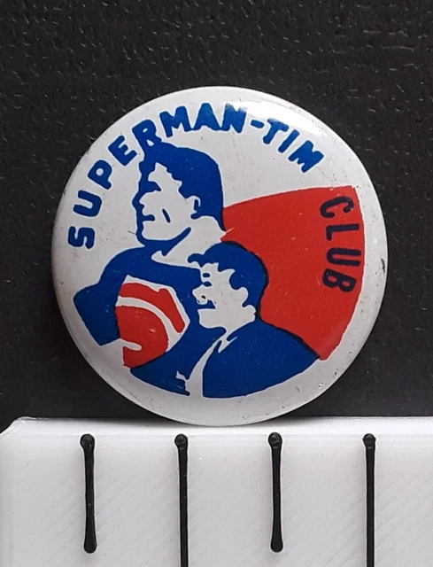 Superman-Tim Club, 7/8" Vintage DC Comic Character Novelty Pin-Back Button Superman-Tim Club, 7/8" Vintage DC Comic Character Novelty Pin-Back Button