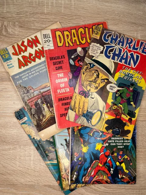 Dell Comics - Silver/Bronze Age  6  Books  Charlie Chan Dracula Tarzan Toka