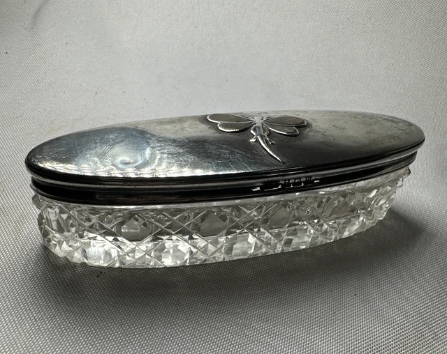 BIRMINGHAM STERLING SILVER Vanity Toothpick Crystal Trinket 