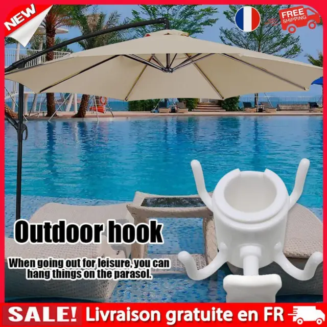 Beach Sunshade Umbrella Hooks Outdoor Travel Four-leg Plastic Hook (White)