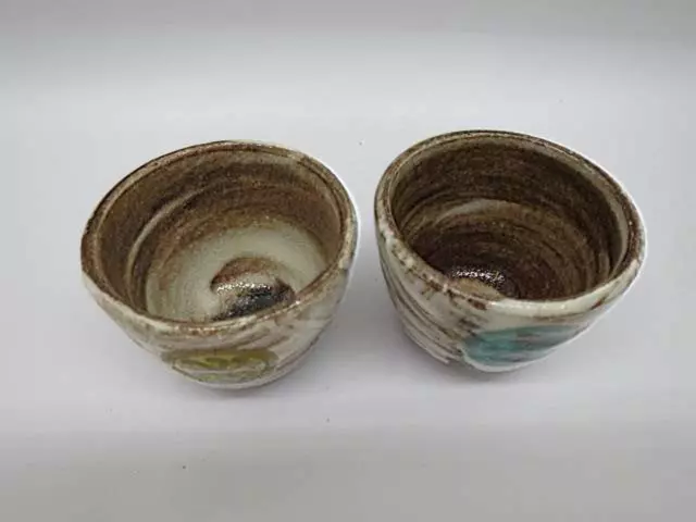 Sake vessel Kutani Ware Saichi Matsumoto Cup Set from Japan