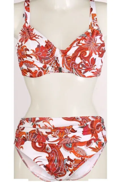Nuria Ferrer Damen Badeanzug Schwimmanzug Bikini-Set VERONA, Weiß/Rot, 40D