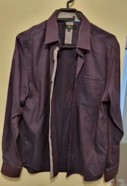 Jeff Banks Mens Shirt - Size M - Purple