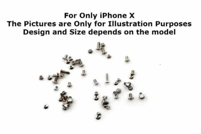 For iPhone X Complete Replacement Full Housing Screws Set Kit Fix Repair Silver