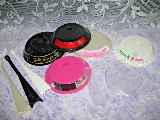 5 Vintage Barbie Doll Stand Bases Only Barbie Loves Elvis and others