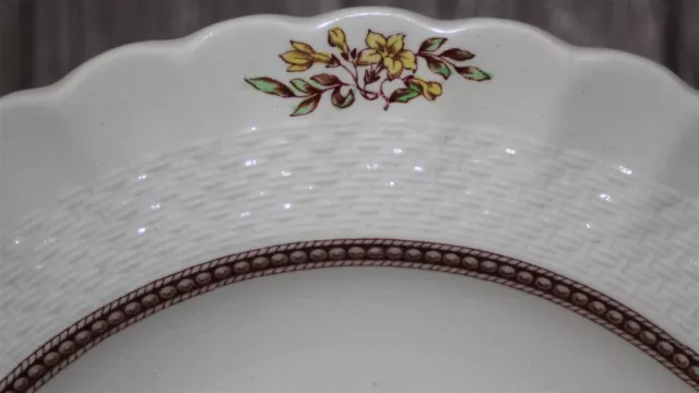 SPODE Rosalie Set/4 Luncheon Plates Copeland's China VTG England Chelsea Wicker 2