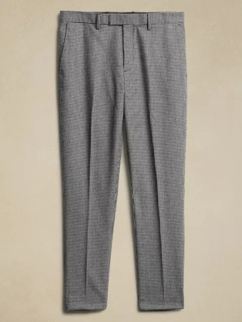 NWT_Banana Republic Tailored-Fit Houndstooth Suit Trouser, Black 30 x30, $170.00