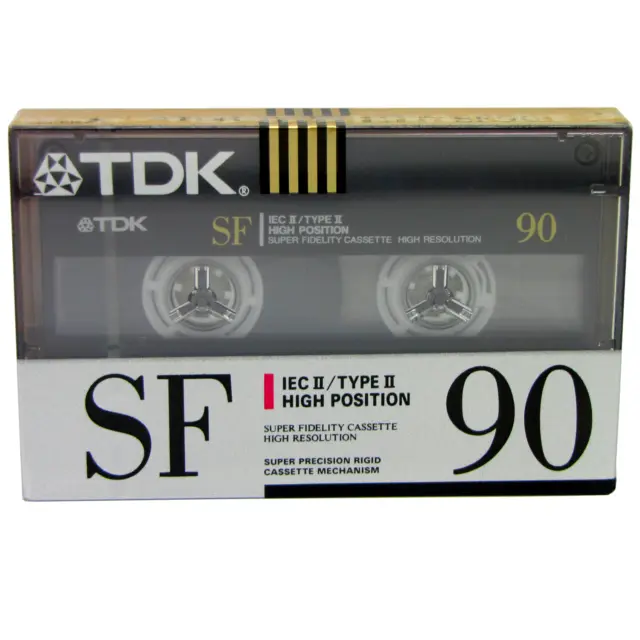 ⭐⭐⭐TDK SF 90 TYPE II Chrome Blank Audio Cassette Tape (1990) BRAND NEW & SEALED