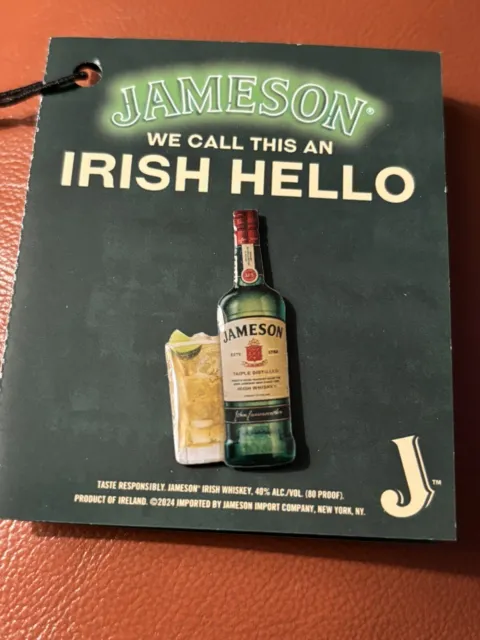 Jameson Irish Whisky Collectible Lapel Pin w/Mixed Drink Recipes - New on Card