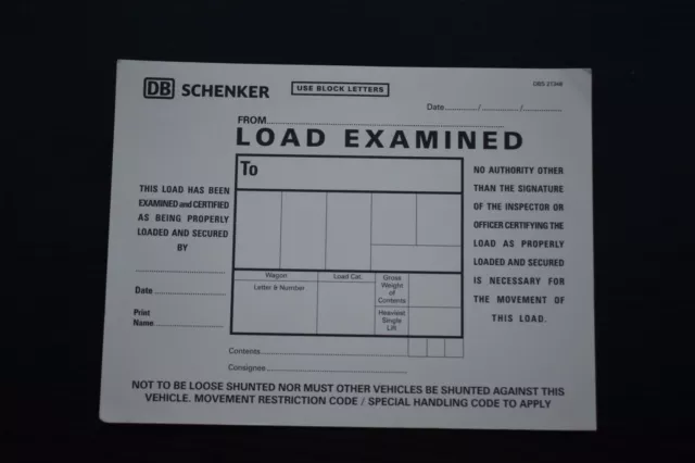 DB Schenker Railway Wagon Label - Load Examined (WEWL58)