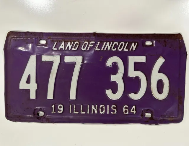 1964 477 356 Illinois License Plate Porsche
