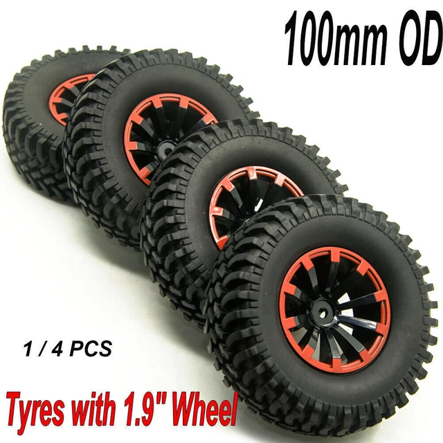 INJORA 4PCS 1,9 Pneumatici In Gomma Ruota Per 1:10 RC Rock Crawler Axial SCX10 SCX10 II 90046 90047 Traxxas TRX-4 TRX4 - Foto 8