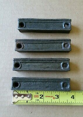 Four  3 1/2 inch Cast Iron Door Rim Lock Keeper  Catch Strike Plate (#88EB)