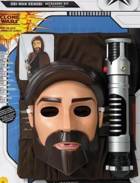 Child TV Show Star Wars The Clone Wars Obi-Wan Kenobi Jedi Costume Blaster Kit