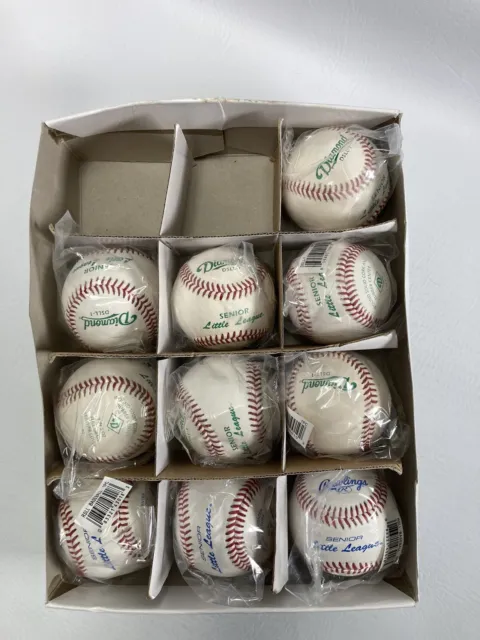 Diamond & Rawlings Assorted Senior Little League Adult Baseballs Lot Of 10 NEW