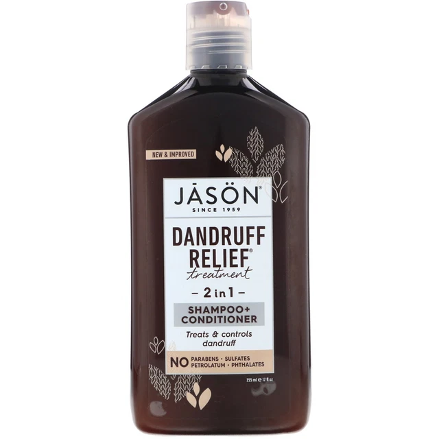 Jason Natural, Dandruff Relief Treatment, 2 in 1, Shampoo + Conditioner, 12 fl