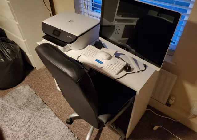 WHITE ARGOS HABITAT Lawson Office Desk with Staples Black