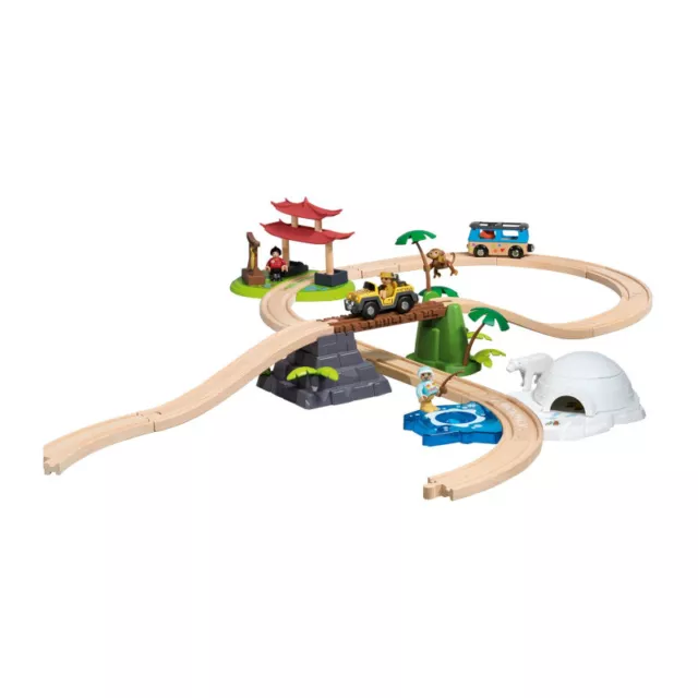 Holz Eisenbahn Echtholz Kinderspielzeug PlayTive Junior Neu OVP Weltreise