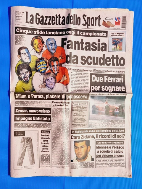 Gazzetta Dello Sport – 12 Septembre 1999 – Locatelli, Udinese, Ferrari, Irvine, Monza