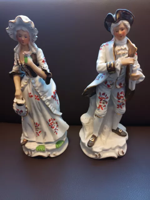 Pair Of German Austrian Czech Bohemian Ceramic Porcelain Figures