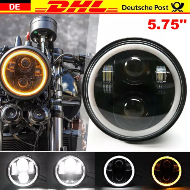 Für Harley Motorrad E-Geprüft 5.75'' LED Scheinwerfer 5-3/4" Hi/Lo DRL Projektor