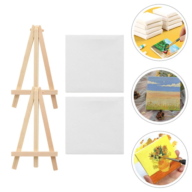 2 Sets Mini-Ölgemäldetafel Vlies Mini-Leinwand Kunst-Leinwände White
