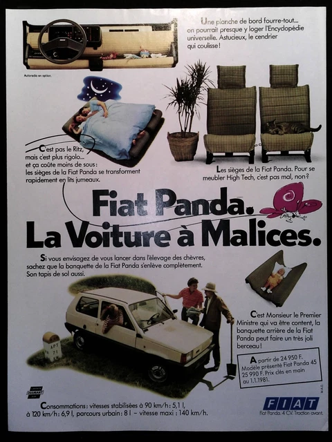 1981 Fiat Panda Car Original Paper Advertising Advert