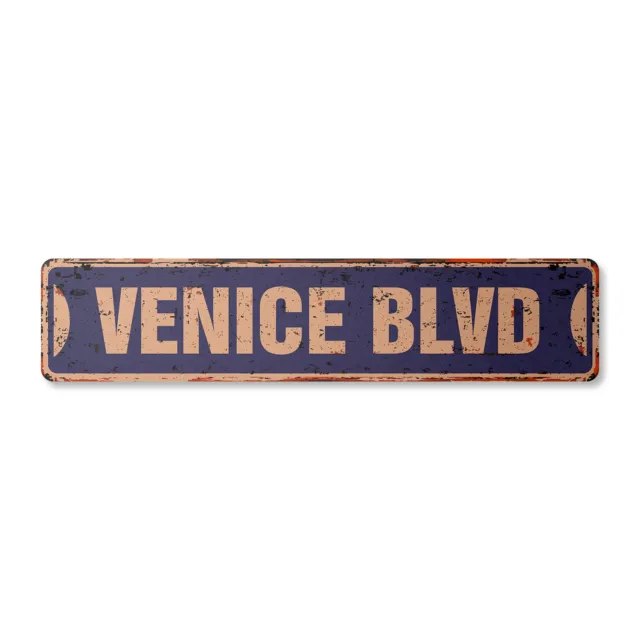 VENICE BLVD Vintage Street Sign Metal Plastic los angeles la beach california