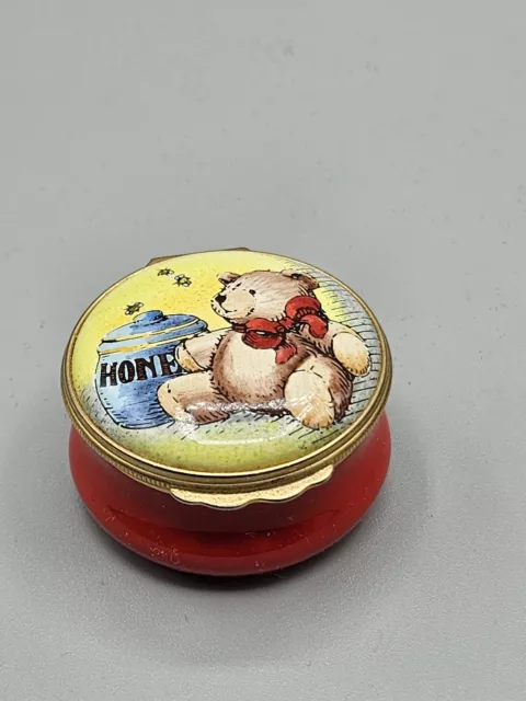 Tiffany&Co Halcyon Days English Enamel Pooh Honey Pot Trinket Hinged Box